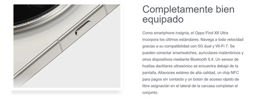 Oppo Find X8 Ultra 256gb+12gb Liberado Garantia 1 Año Idioma Español Android Auto Negro