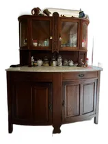 Comprar Aparador Antiguo De Madera Y Marmol Con Aparador De Cristal