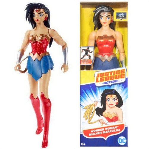Boneco Mulher Maravilha Action Mattel 30cm Articulado.