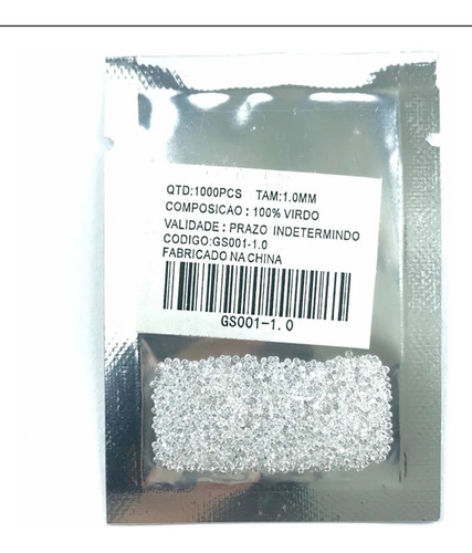 Zircônia Cúbica Cristal De 1,0mm Pacote Com 3000 Pedras Cristal