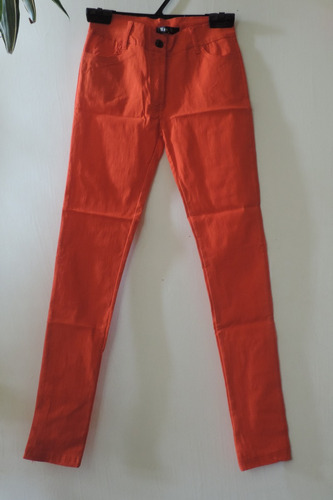 Pantalón Chupin Naranja Talle S. Super Elastizado, Strech.