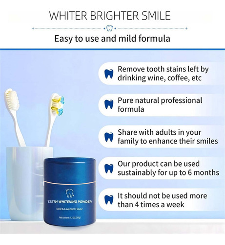 Creme Dental Whitening Booster Powder Pó Clareador De Dentes