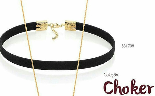 Gargantilha Choker Couro Sintético Rommanel