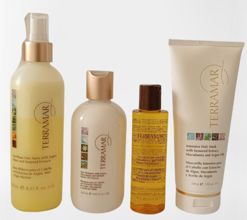 Spray Bifásico+mascarilla+shampoo+oleo Argan Kit Terramar