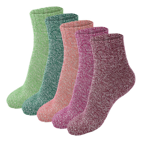 5 Pares De Calcetines De Lana Para Mujer, Calcetines
