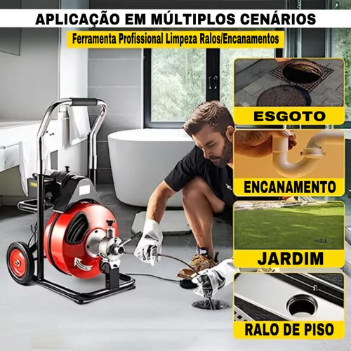 Maquina Desentupidora Esgoto Encanamento Elétrica Pressão