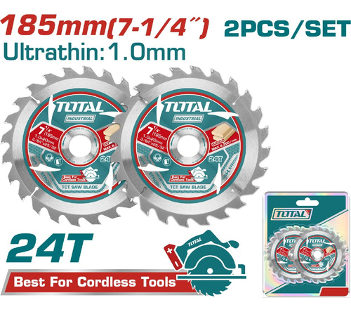 Pack 2 Hoja Disco Sierra Circular 7 1/4 24 D Tac2331853
