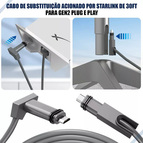 Cabo Extensão Starlink V2 Gen2 Repositor Via Satélite 30m