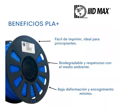 Filamento Impresora 3D PLA+ 1.75mm 1kg IIIDMAX Azul