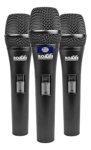 Microfonos Profecionales Dinamicos Romms Mc-330 3pz Estuche Color Negro
