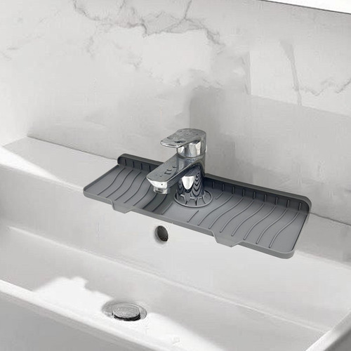 Silicona Mat De Grifo Gotas De Agua Mat Gris 36x14.5x1.68 Cm