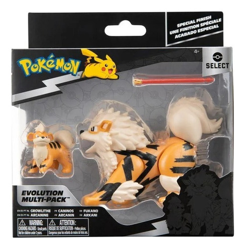 Pokémon Multipack Evolution - Growlithe y Arcanine - Jazwares