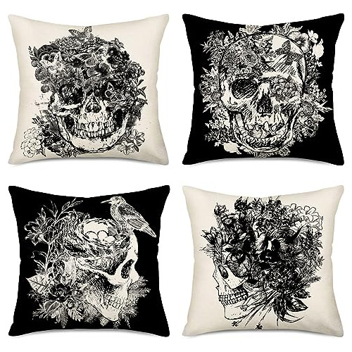 Set De 4 Fundas De Almohada Decorativas De Halloween Es...