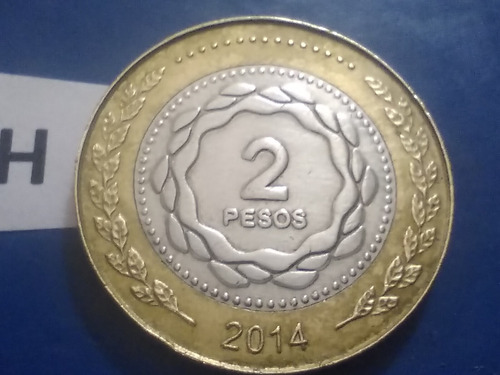 Argentinas Año 2014 Monedas Valor De 2 Pesos Sol Argentino (Usado)