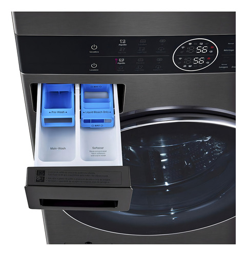 Lava E Seca Smart LG Washtower 17kg Aço Escovado Preto 220V