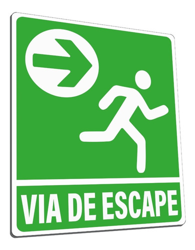 Aviso Vía De Escape Derecha (somos Fábrica) Señalización 