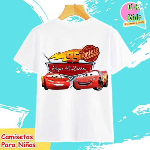 Camisetas De Cars Para Niños Sublimada - Piel De Durazno