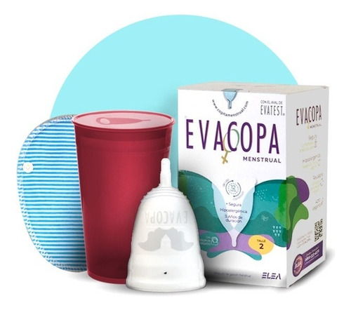 Copa Menstrual Evacopa T2 + Vaso Est. - Protector Vedetina Color Transparente