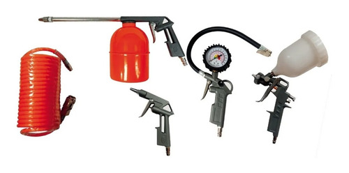 Imagen 2 de 3 de Kit 5 Piezas Para Compresor De Aire Con Acople Rapido