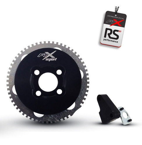 Polia Roda Fônica Alumínio Billet Vw Ap 8v Black Ftx Expert