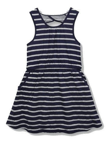 Vestido Niña Listado Navy Colloky (4 A 10 Años)