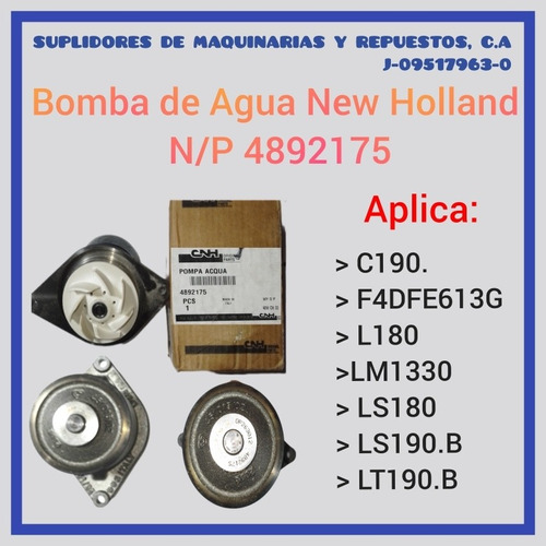 Bomba De Agua Para New Holland N/p4892175