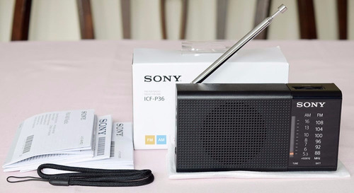 Radio Sony Icf-p36 2 Bandas Fm/am Analogico Altavoz + Correa