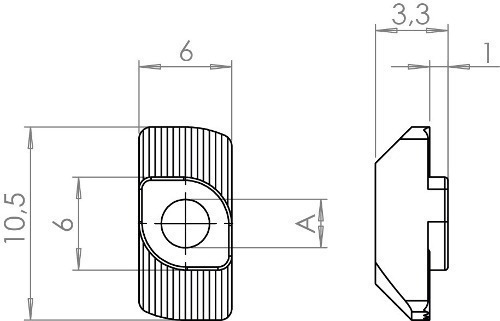Imagem 2 de 3 de Kit 30 Porca Martelo T M5 - Serie 20 P/ Perfil 2020