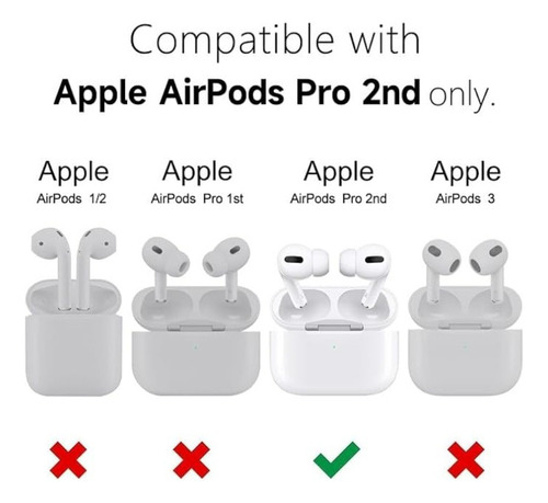 Funda Protector Para Apple AirPods Pro 2 Con Gancho