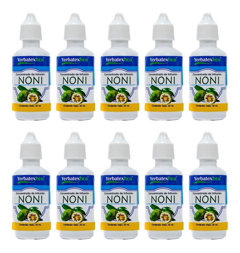 10 Extractos De Hierba Noni En Gotas 30 Ml C/u