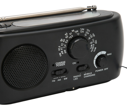 Manivela De Emergencia Con Carga Solar Por Radio, Multibanda