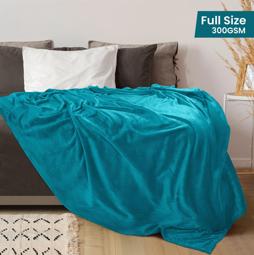 Manta Polar Blanket Utopia, Tamaño Completo, Color Turquesa,