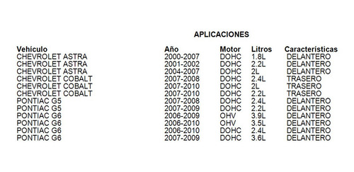 Tornillo Estabilizador Delantero Pontiac G6 2009 2.4l