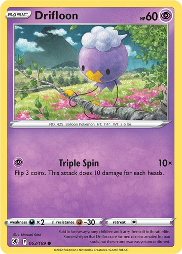 Cartas Pokemon Drifloon 63/189 Astral Radiance Asr (Usado)