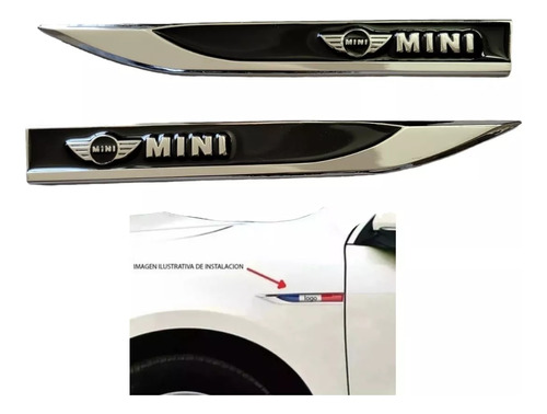 Emblemas Espadines Negros Adheribles Mini Clubman 2010