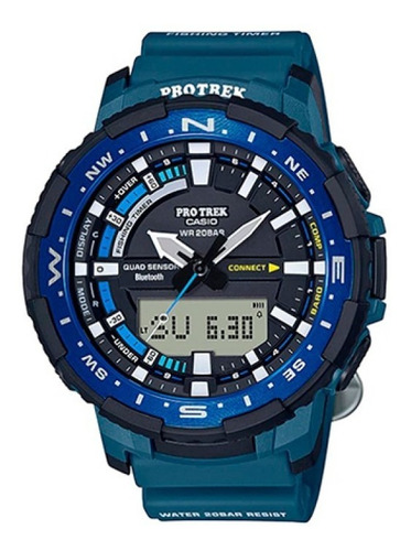 Reloj Pro-trek Prt-b70-2dr Resina Hombre 100% Original Color de la correa Azul Color del fondo Negro