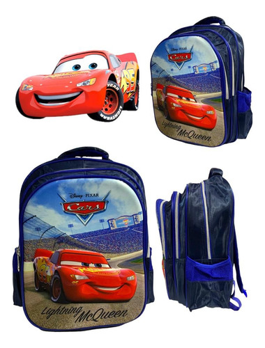 Mochila Escolar Cars  Rayo Mcqueen Con Relieve 3d Premium