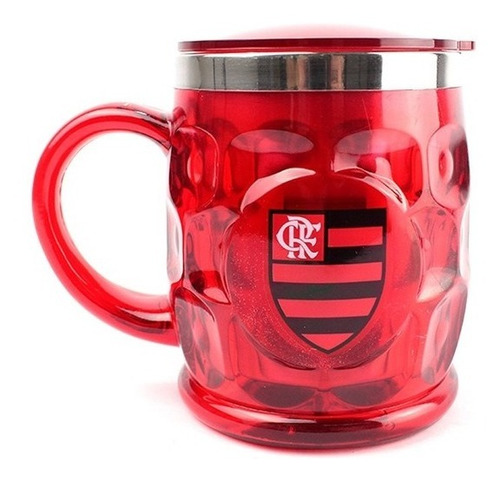 Caneca Térmica Com Tampa 500ml - Flamengo Cor Vermelho