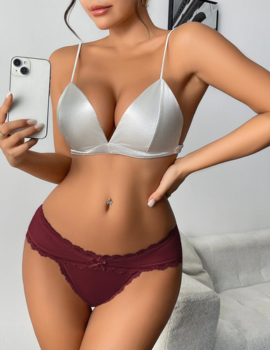 Bragas De Mujer Confort Encaje Transpirables De Sexy 3 Pcs