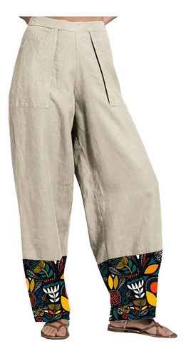 Pantalones Holgados De Pierna Ancha Con Estampado Casual De