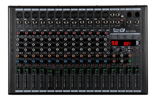 Imagen 1 de 4 de Consola Mezclador Pro Dj Ad12ux Bluetooh, Mp3, Usb