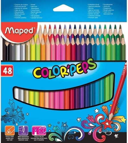 Pinturitas Lapices De Colores Maped Color Peps X 48