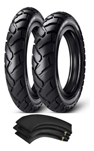 Par Pneu E Câmara 110/90-17 E 90/90-18 Bunker Titan150 Sport