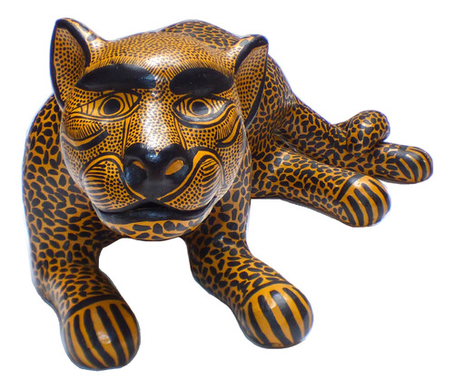 Jaguar De Barro De Chiapas Macho / Decoración Mexicana 50 Cm