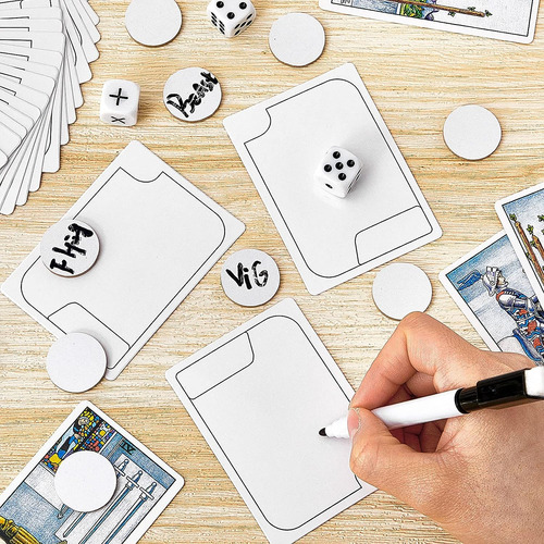 24 Tarjetas Reutilizables, Fichas Multifuncionales, Tarjetas