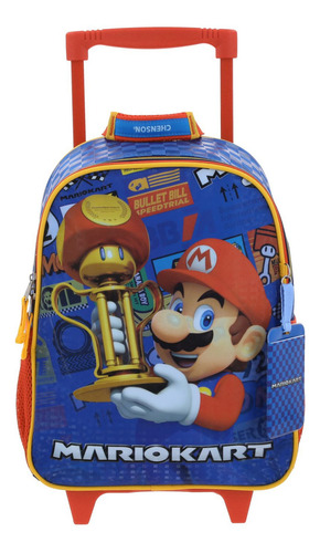 Mochila Chenson Ruedas Preescolar Kinder Mario Bros Veloz
