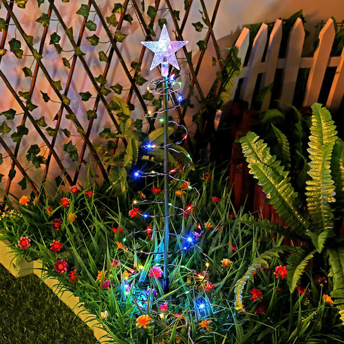 Lámpara Solar Espiral Del Árbol De Navidad Del Arte Del