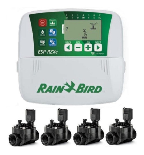 Programador Riego Rain Bird Rzxe4+ 4 Válvulas Conector Wifi