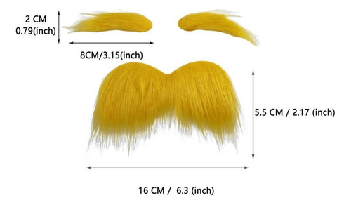 Conjunto De Cejas Y Barba Postizas, Vestido Barba 12,5cmx7cm