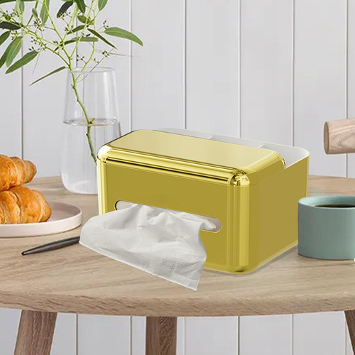 Caja De Pañuelos, Caja De Almacenamiento De Dorado